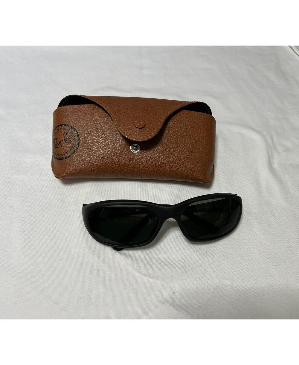 Ray-Ban Black Wrap Sunglasses with Brown Case